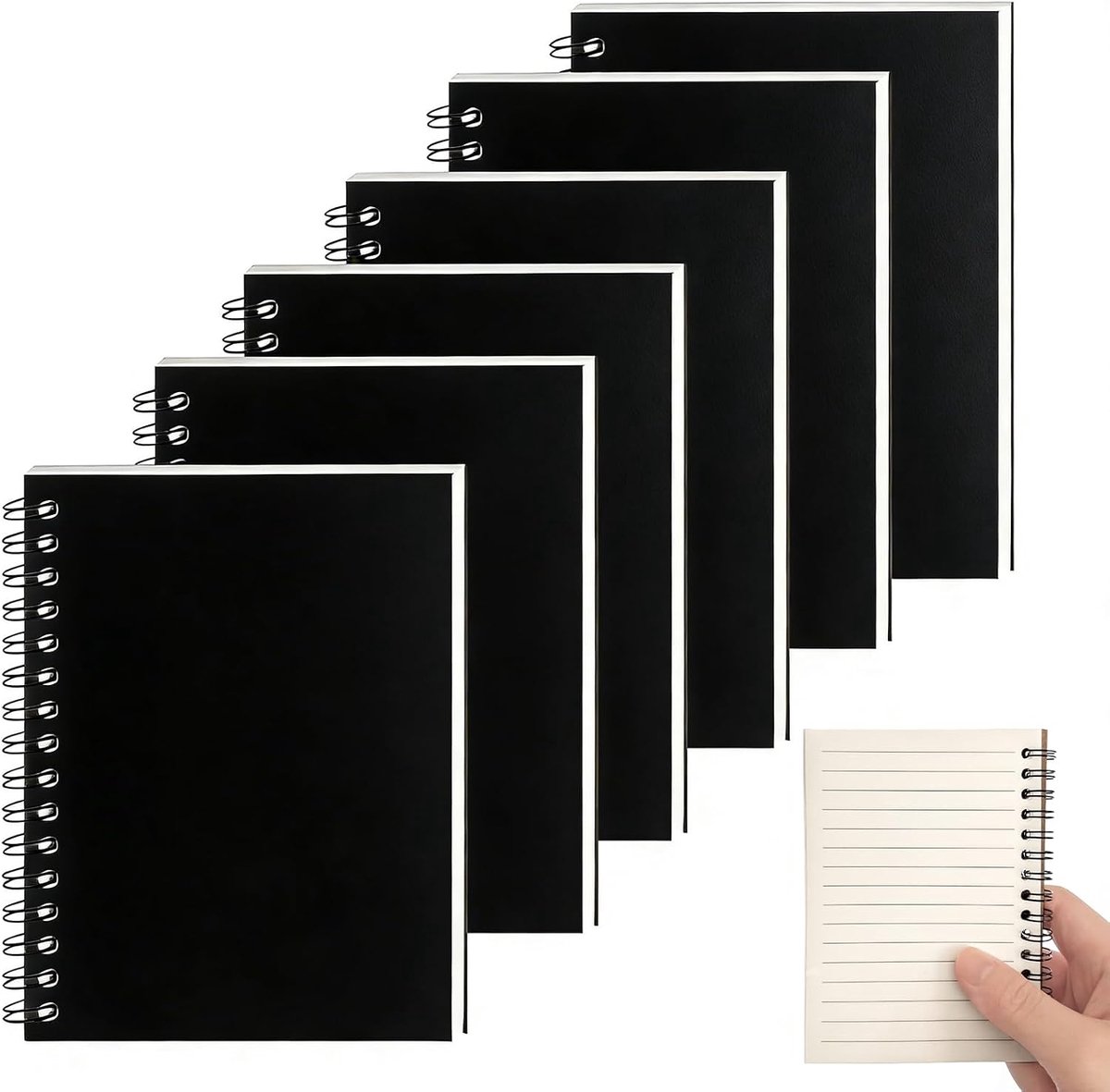 Notitieboek A6 gelinieerd - spiraal gebonden - 100 pagina's dik papier - ideaal voor studenten - ShopVlot