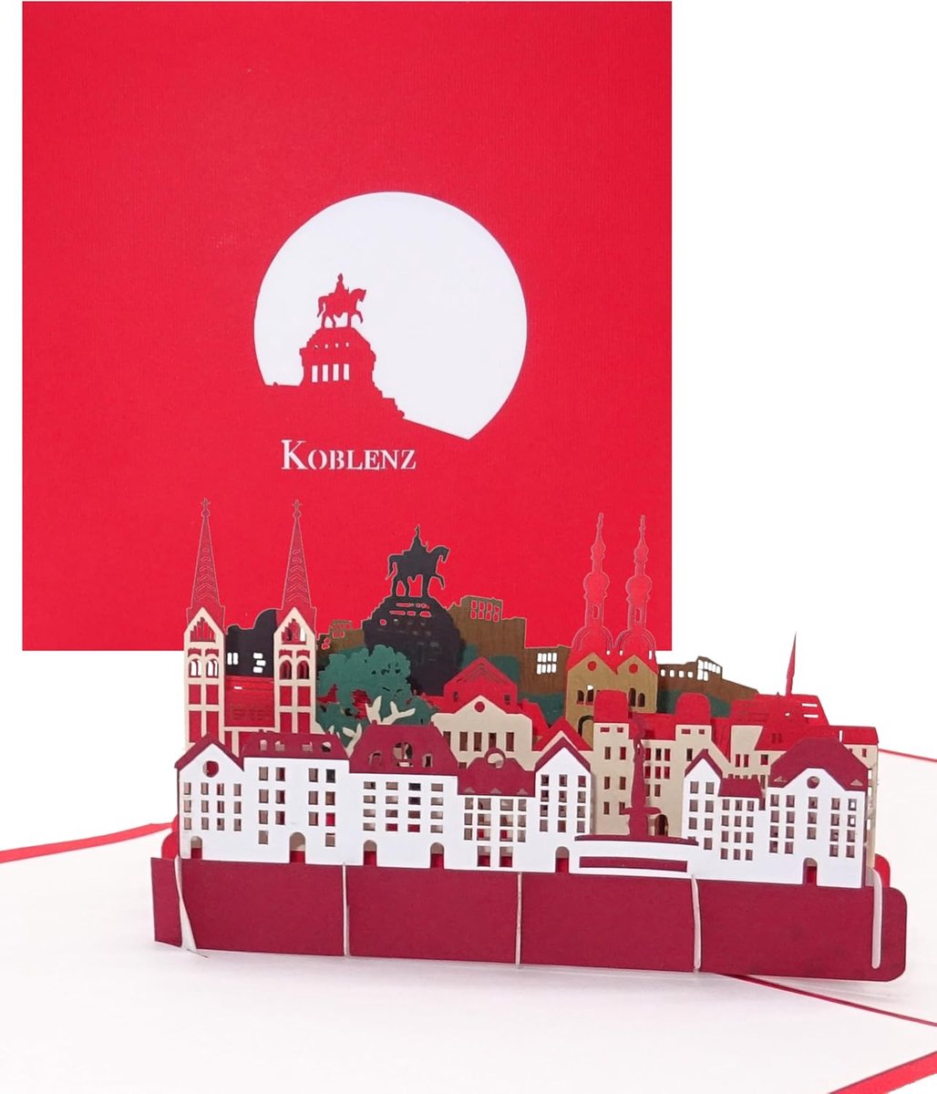 Pop-up kaart 3D - Koblenz & Deutsches Eck - Souvenir - Perfect als uitnodiging - ShopVlot