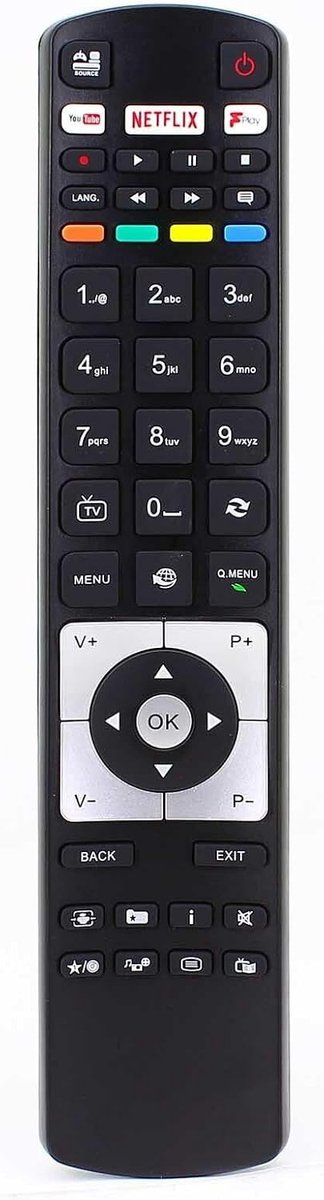Vervangende afstandsbediening - geschikt voor Telefunken TV - eenvoudig te gebruiken - ShopVlot