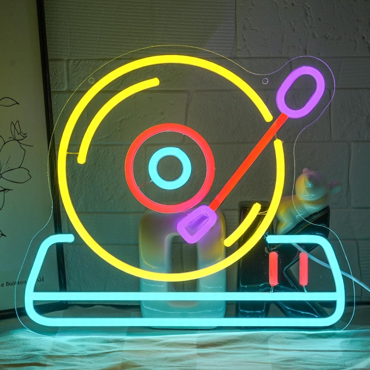 Neon Sign - Record - Wanddecoratie - Creëer een unieke sfeer - ShopVlot
