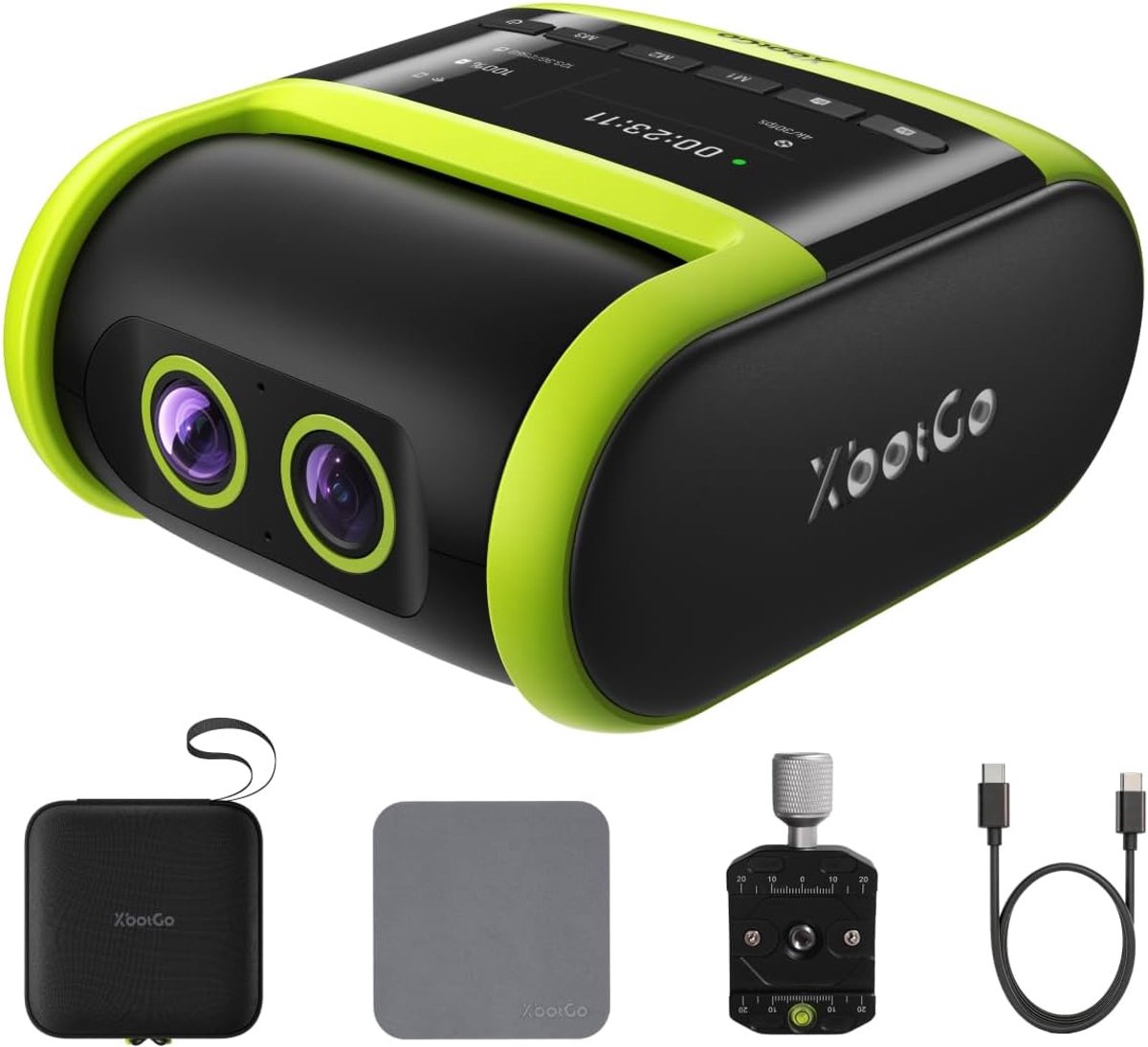 Actiecamera met dubbele lens - compact ontwerp - robuuste behuizing - ideaal voor outdoor gebruik - ShopVlot