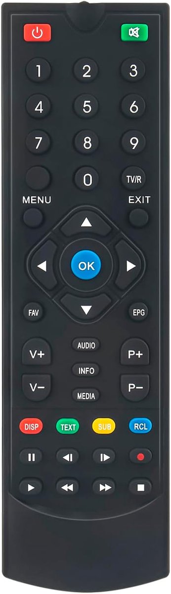Afstandsbediening voor DVB-T2 ontvanger - eenvoudig in gebruik - direct werkend met alkaline batterijen - ShopVlot