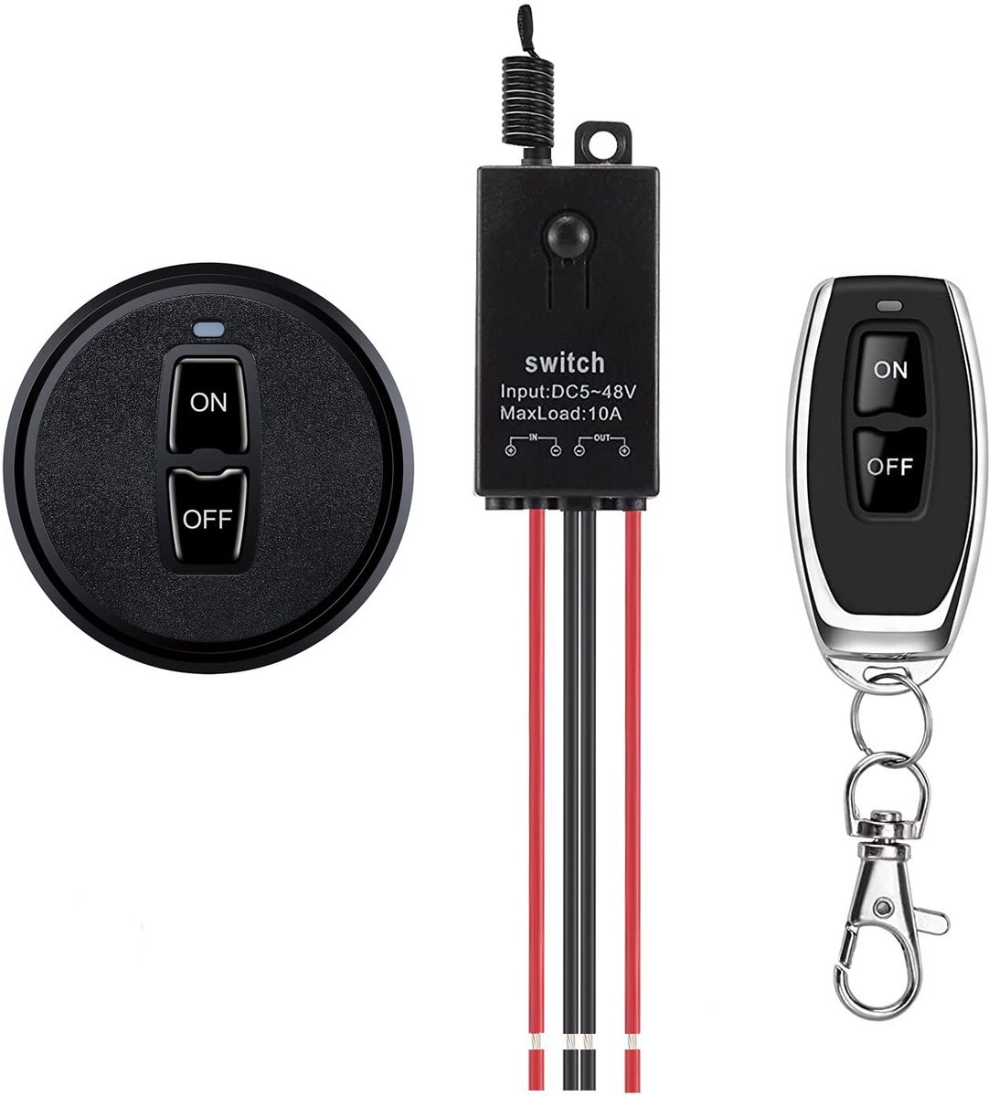 Draadloze schakelaar 12V mini radio schakelaar - afstandsbediening - compact ontwerp - tot 10 meter bereik - ShopVlot