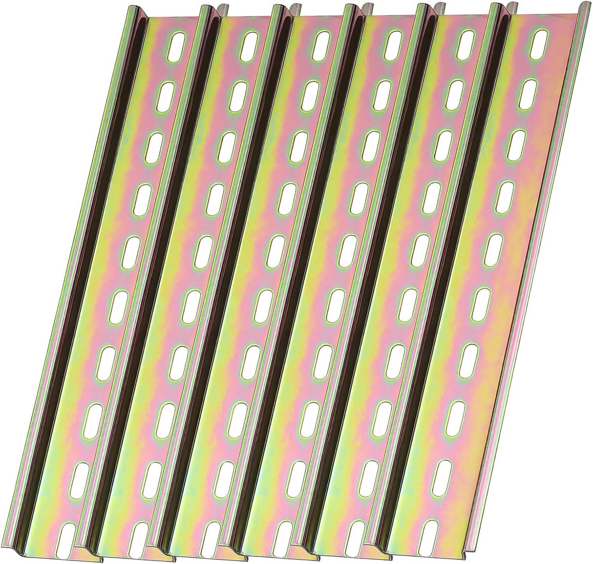 DIN-hutrail 200 x 35 mm - metalen draagrail - 6 stuks - robuust en roestbestendig - ShopVlot