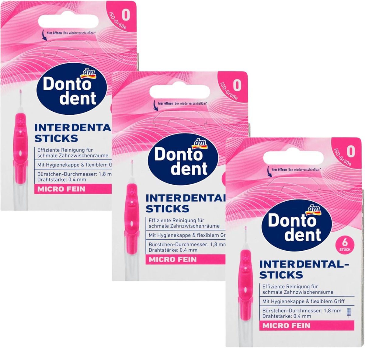 Interdentale borstels ISO 3 (0.6 mm) - 6 stuks - kunststof gecoat - voor grondige plaqueverwijdering - ShopVlot