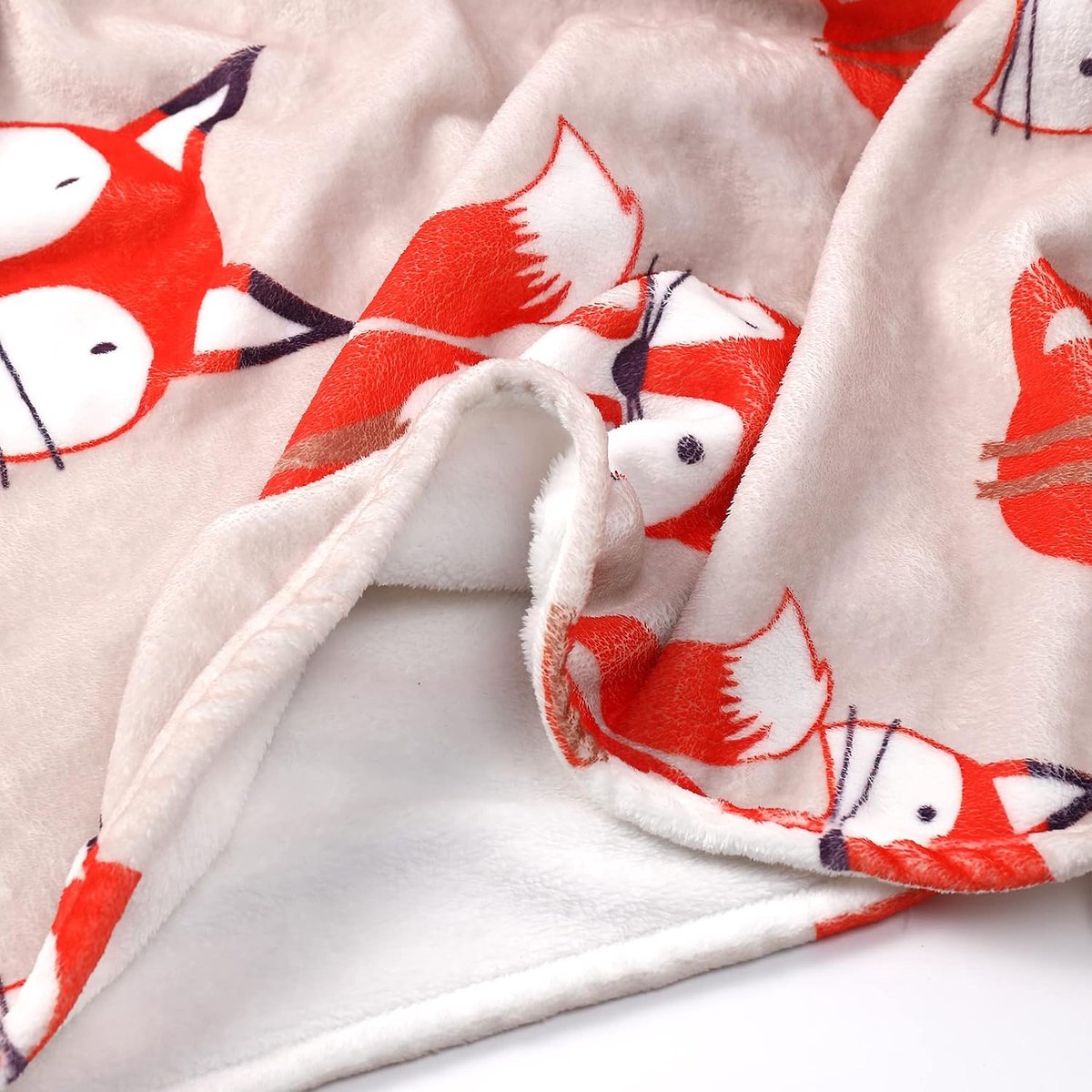 Fleece dekens queen size - schattig vos patroon - zacht flanel - perfect voor bed en bank - ShopVlot