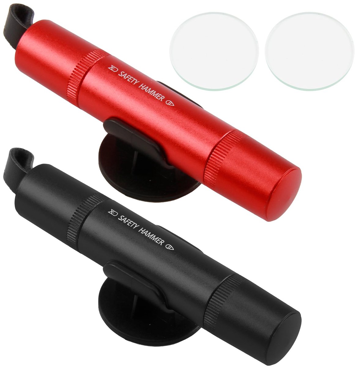 Noodhamer auto met gordelsnijder - 2 stuks - compact - voor noodgevallen - ShopVlot