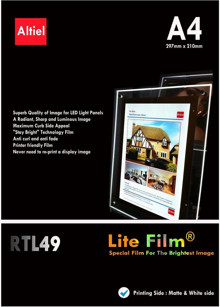 Backlit film A4 - 10 vellen - Translucent printervriendelijk - Ideaal voor LED displays - ShopVlot