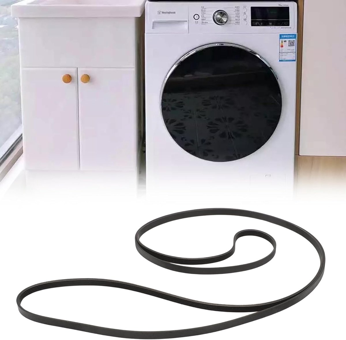 Wasdroger riem 1990mm - 9.5mm breed - vervangt Indesit en Whirlpool - betrouwbare vervangingsriem - ShopVlot