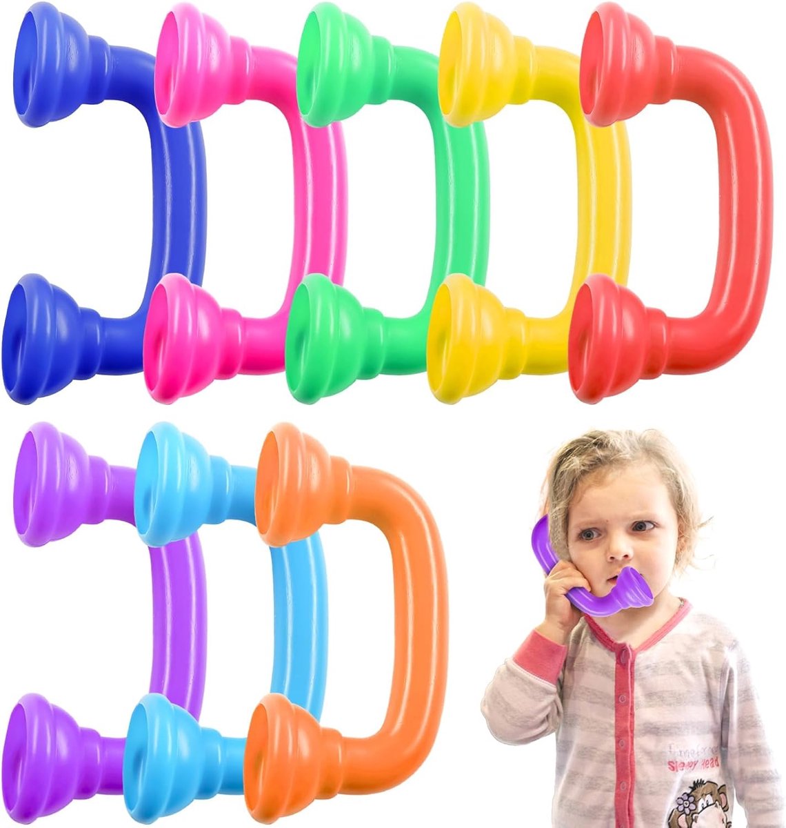Telefoon handset set van 8 - kleurrijke ontwerp - stimuleert spraakvaardigheid - leuk communicatie speelgoed - SnelShoppen