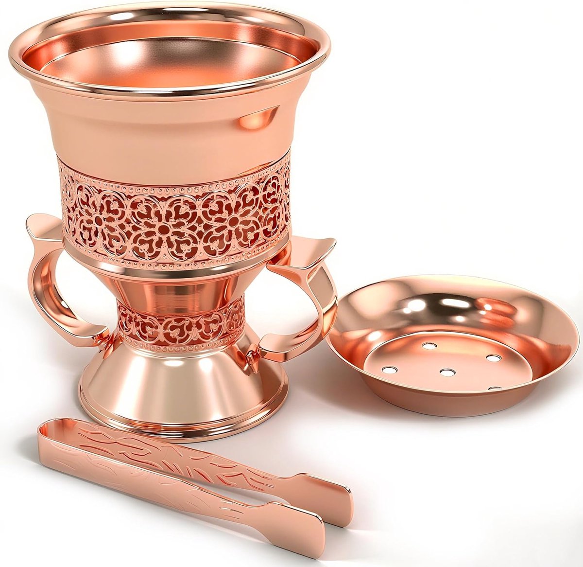 Incense burner 11.5cm - vintage met tangen - metalen bakhoorhouder - perfect voor yoga - SnelShoppen