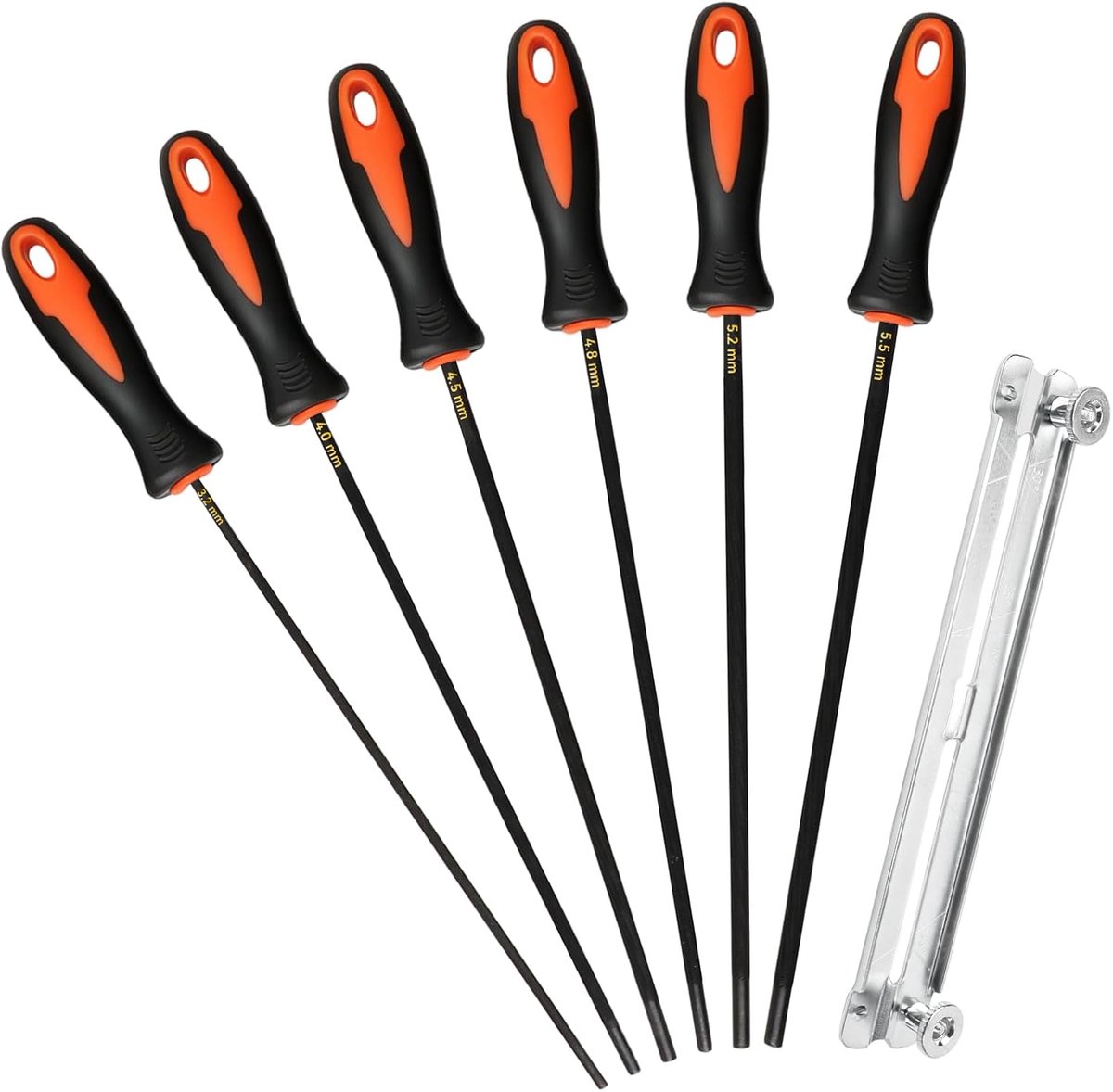 Ronde vijl kettingzaag 6 maten - vijlenset 3,2 mm t/m 5,5 mm - nauwkeurig slijpen - ideaal voor kettingverdelingen - SnelShoppen