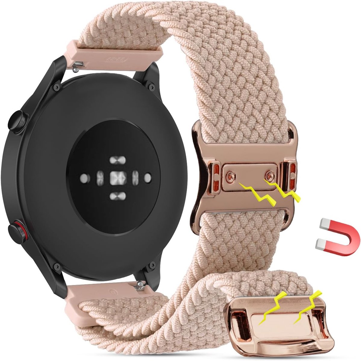 Nylon Horlogeband 20mm - Magnetische Snelsluiting - Ademend Sportband - Verstelbaar voor Mannen en Vrouwen - SnelShoppen