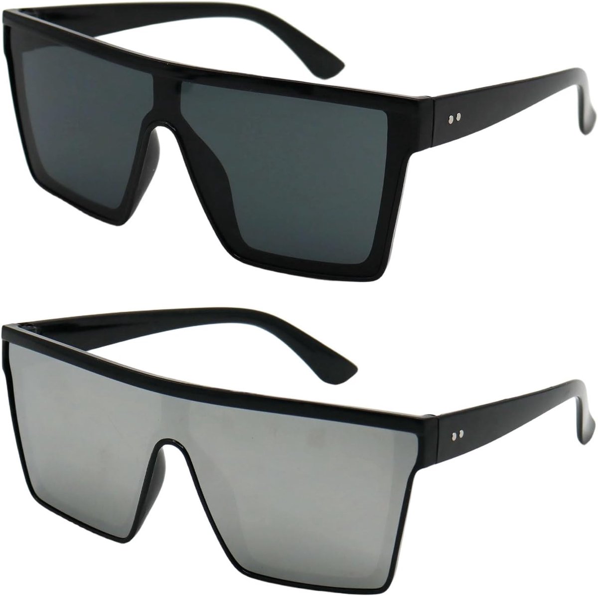 Zonnebril extra groot vierkant - vintage flat top - unisex - perfect voor buitenactiviteiten - SnelShoppen