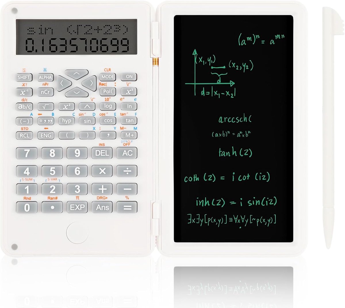Wetenschappelijke rekenmachine 6" LCD notitieblok - 2-in-1 calculator met 240 functies - ideaal voor studenten - ShopVlot