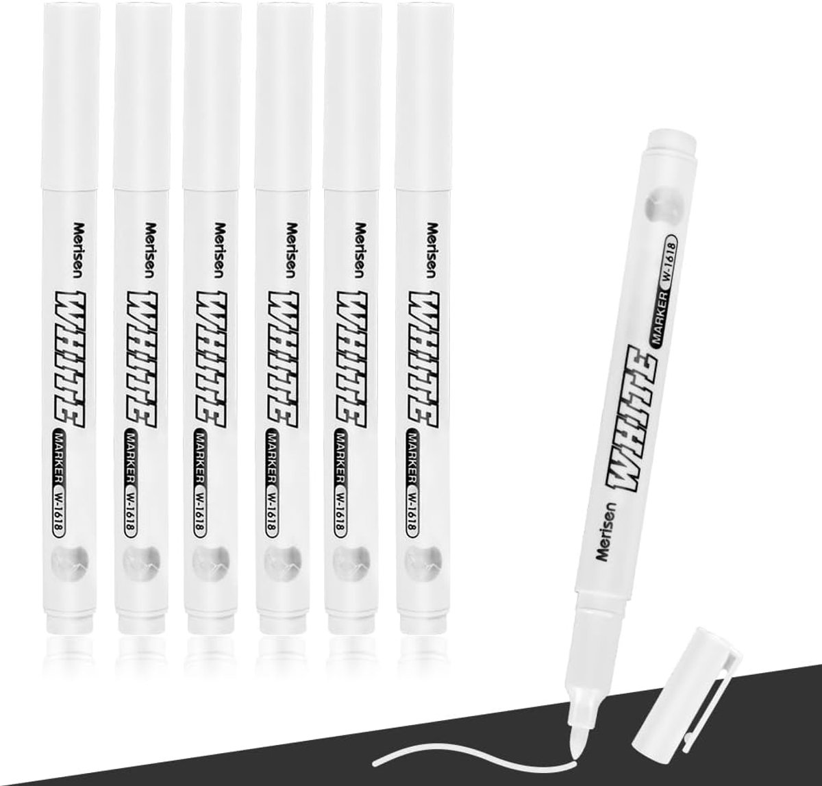 Acrylverf pennen 6 stuks - witte acryl markers - watervast en permanent - ideaal voor kunstwerken en persoonlijk cadeau - ShopVlot