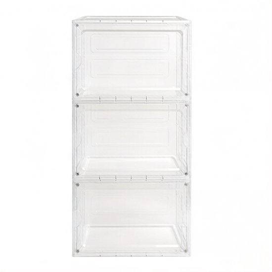 MIVRAY Opbergbox - Stapelbaar En Koppelbaar - 27 x 34 x 57 cm - ABS En PP - Transparant - Voor Schoenen En Cosmetica — afbeelding 3