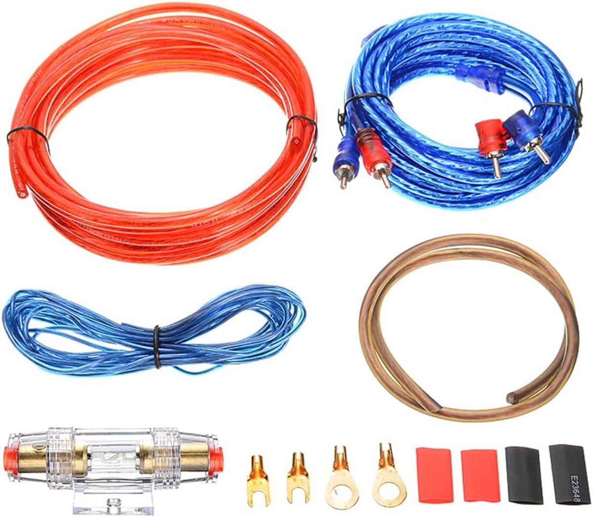 Car amplifier kabelset 10GA - 1500W - hoogdichtheid materiaal - uitstekende geluidskwaliteit - ShopVlot