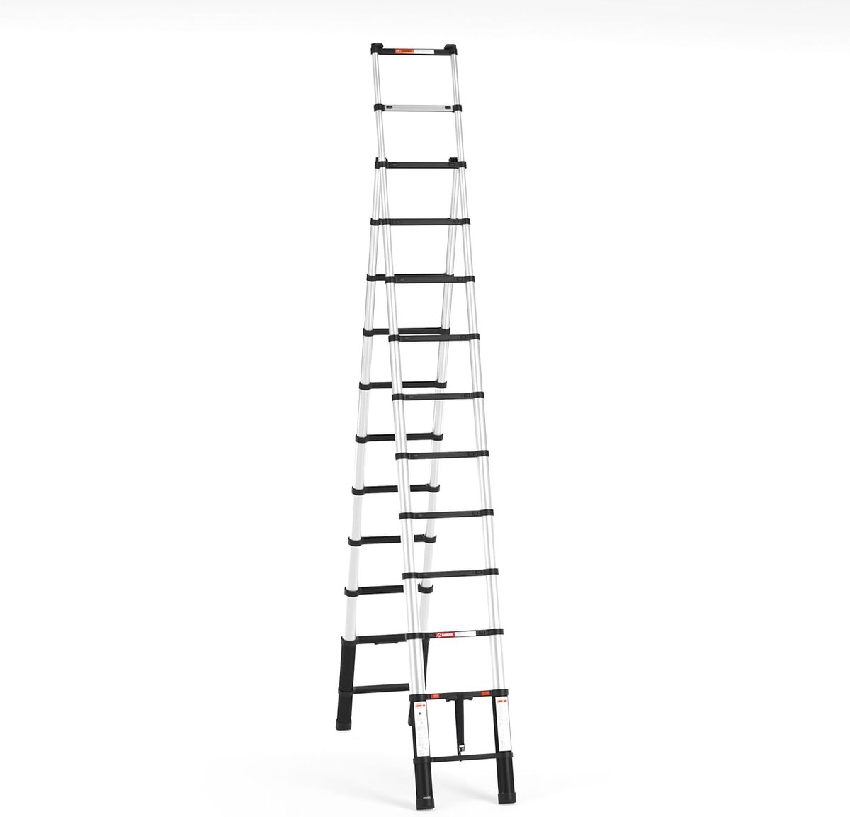 Telescopische Reform Ladder 3.8 m - Compact en Draagbaar - Veilig en Stabiel Werken op Hoogte - ShopVlot