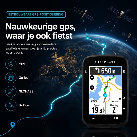 SwayTosh Velo ONE - Fietscomputer met GPS Navigatie - Fietsnavigatie - Fietscomputer Draadloos - 2.8inch HD Kleurenscherm - Fietsnavigatie Gps Voor Fiets - 36 Uur Batterijduur - Fietscomputer GPS van swaytosh — afbeelding 4
