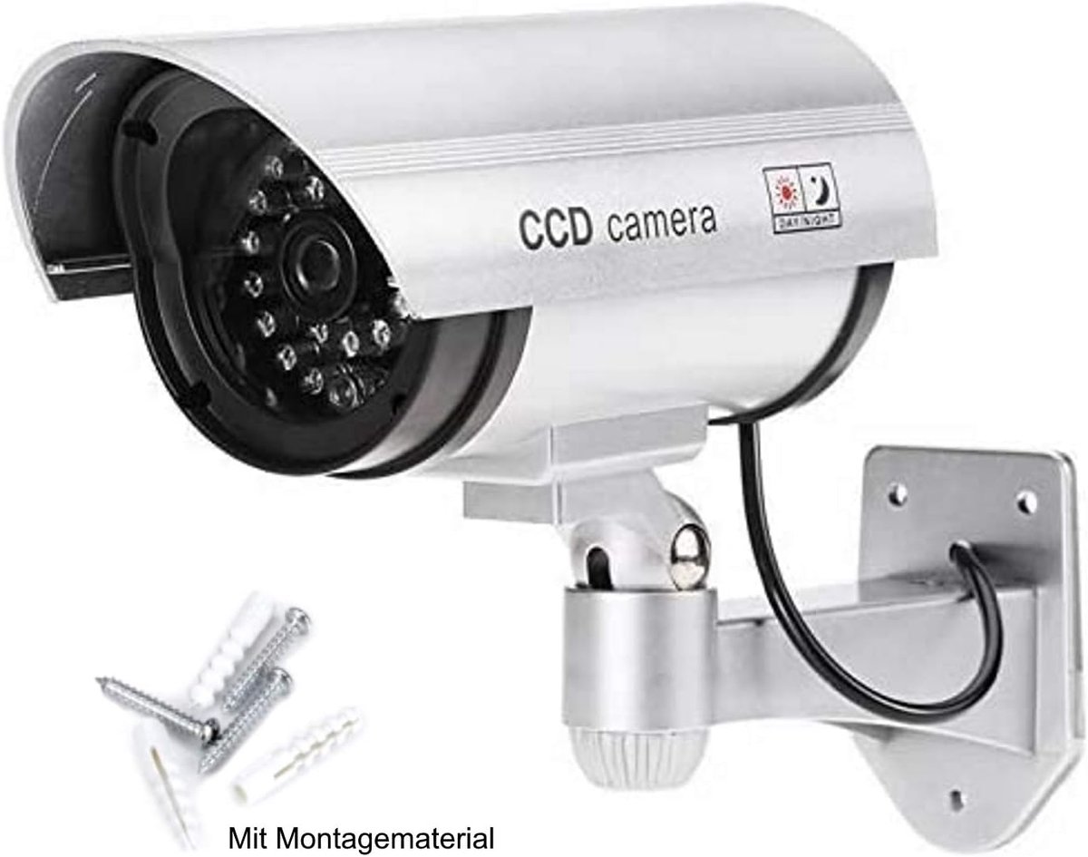 Dummy camera - met rode LED verlichting - realistische uitstraling - effectief tegen inbraak - ShopVlot