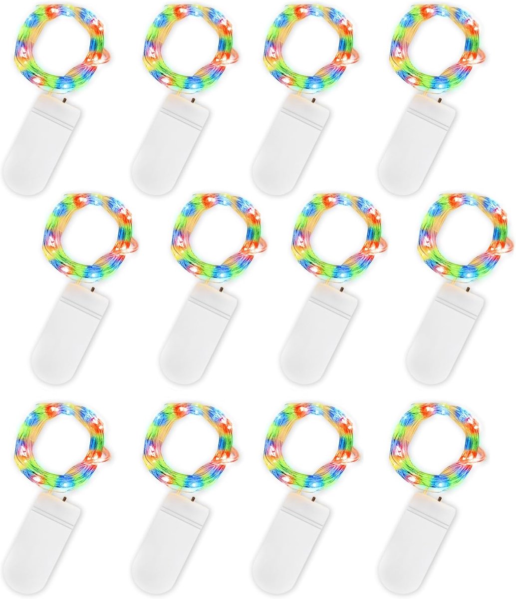 Snoerlichtjes 12-pack 2m - Koperen draad - 20 LED lampjes - Perfect voor feestdecoratie - ShopVlot