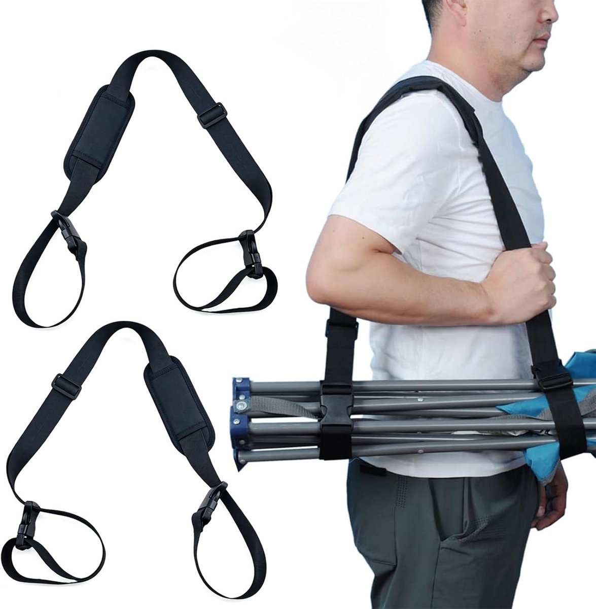 Schouderband voor Vouwstoelen - Verstelbare Draagriem - Universeel voor Fiets, Scooter en Yoga Mat - ShopVlot