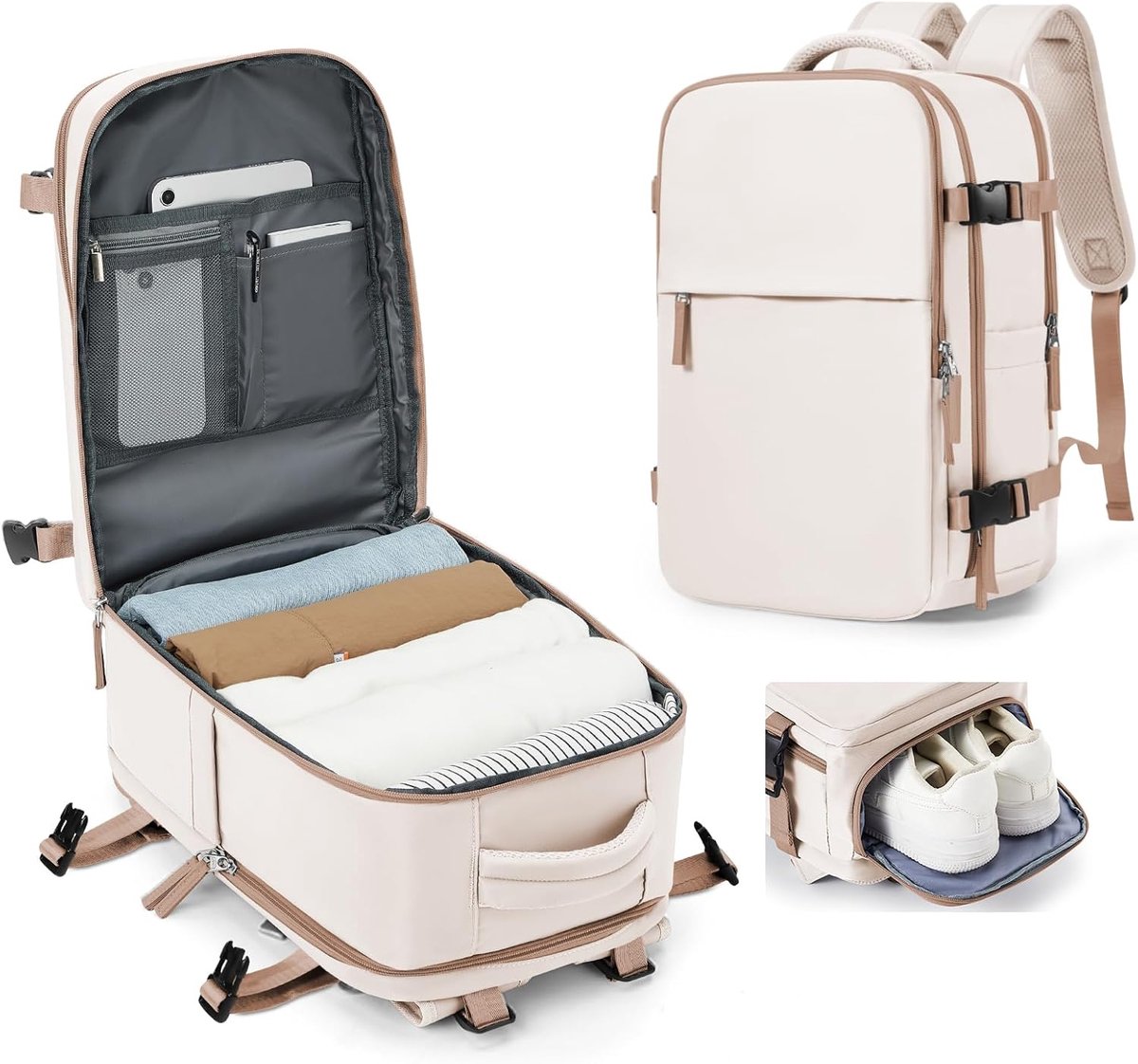 Reisrugzak 40x30x20 - Waterdichte dagrugzak - Laptopvak 14 inch - Ideaal voor Ryanair en Wizz Air - ShopVlot