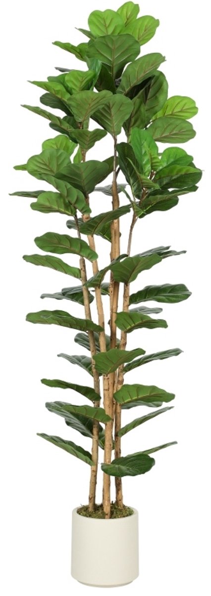 Kunstplant Geigenfeigenboom – 91 Bladeren – 180 Cm – Kunststof En Hout – Groen – Voor Binnen – Met Pot – Met Buigbare Takken