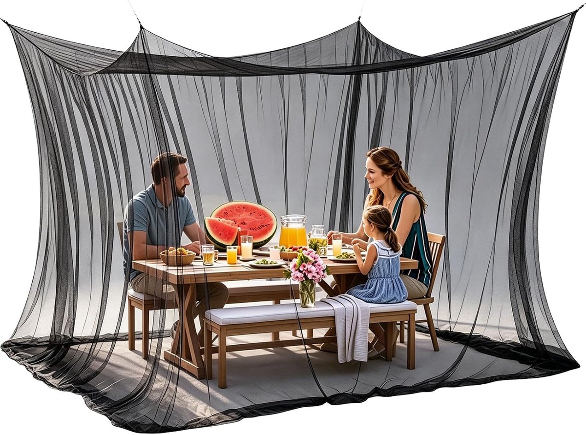 Muggennet 300 x 300 x 250 cm - fijnmazig - ultralicht - optimale insectenbescherming voor buiten - ShopVlot