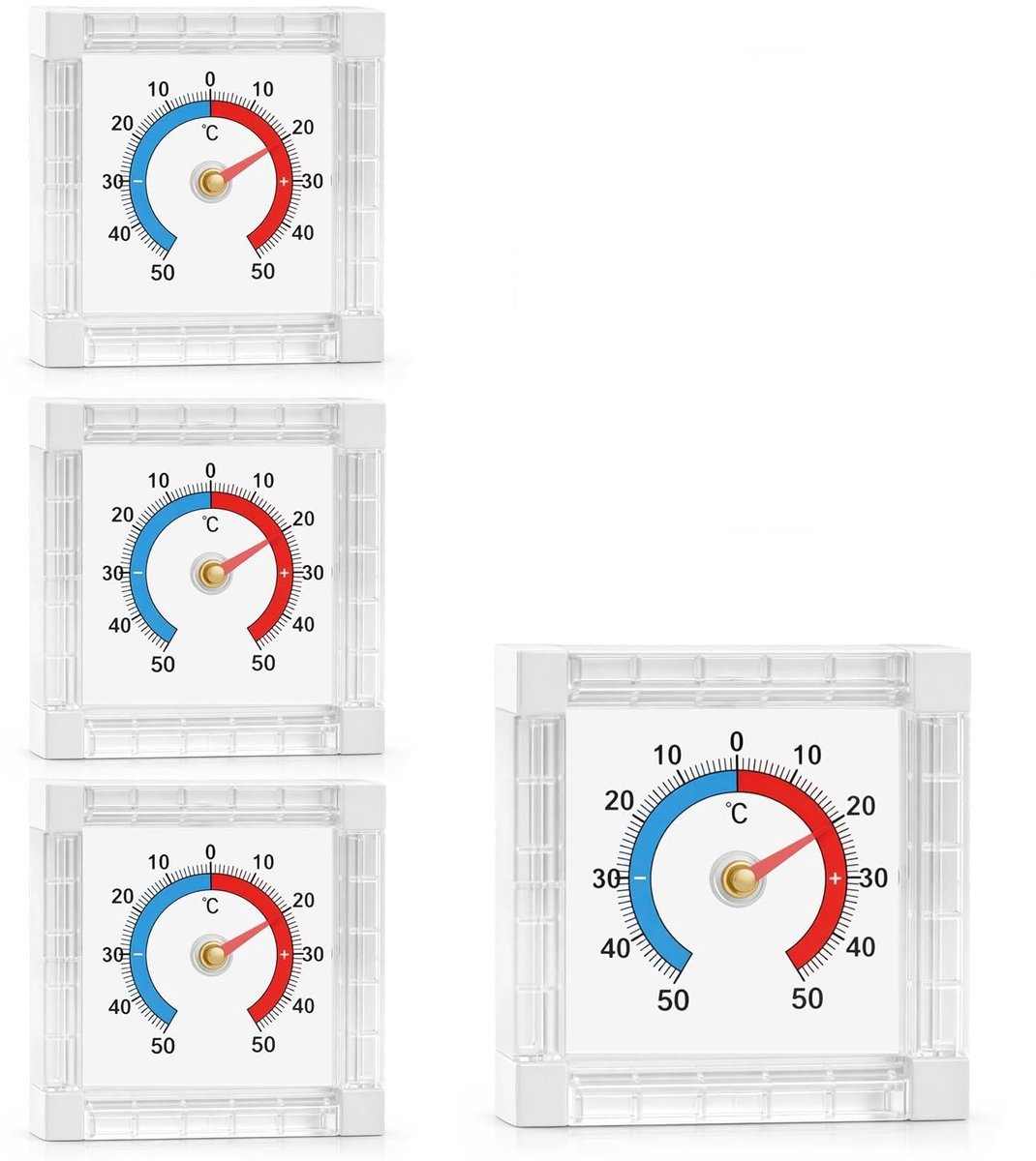 Buitenthermometer voor ramen - analoge kunststof - weerbestendig - inzicht in temperatuur - ShopVlot