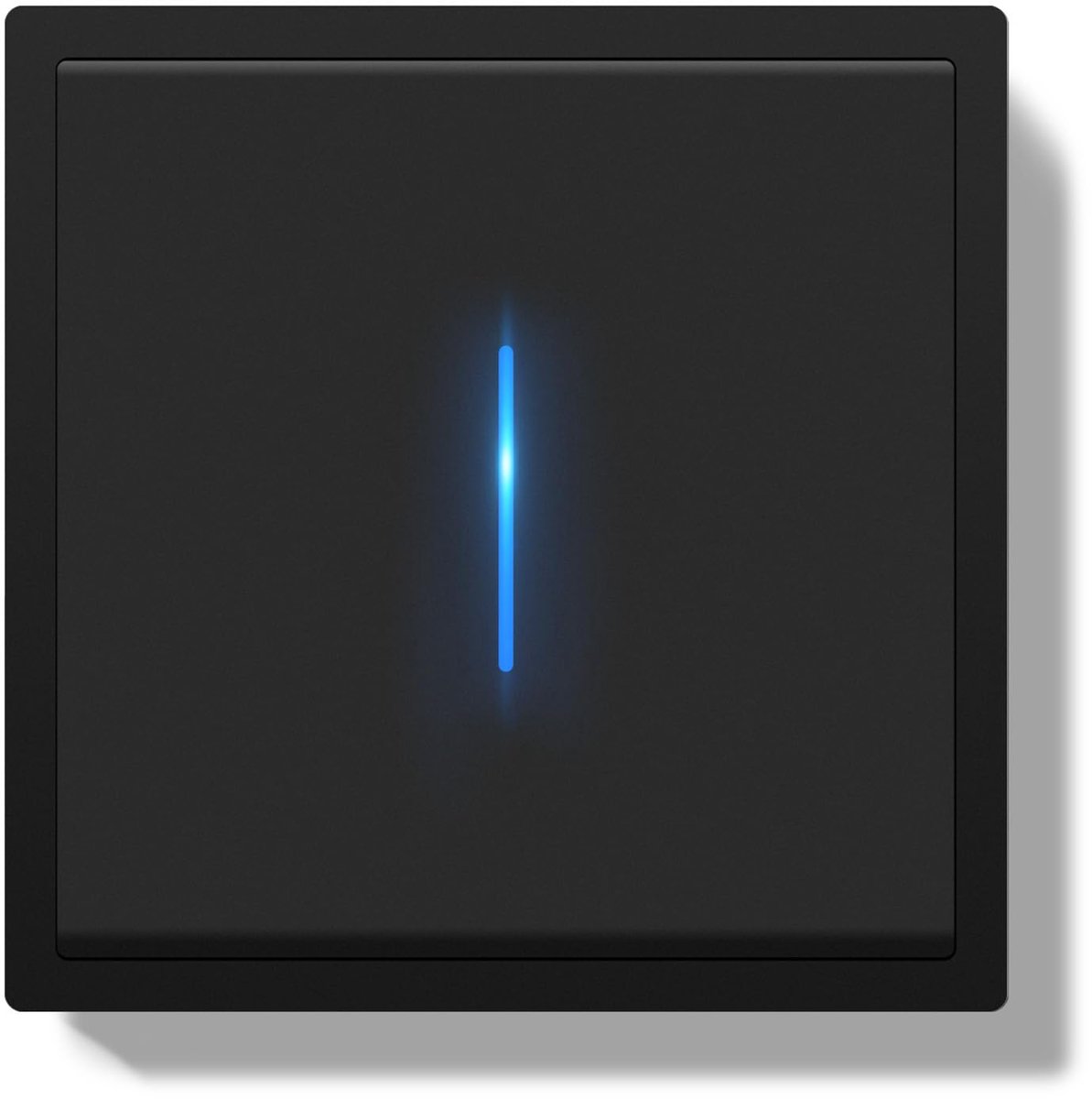 Lichtschakelaar inbouw 1-voudig 1-weg - 80 * 80mm moderne wandschakelaar - zwart PC frame met indicator - ShopVlot