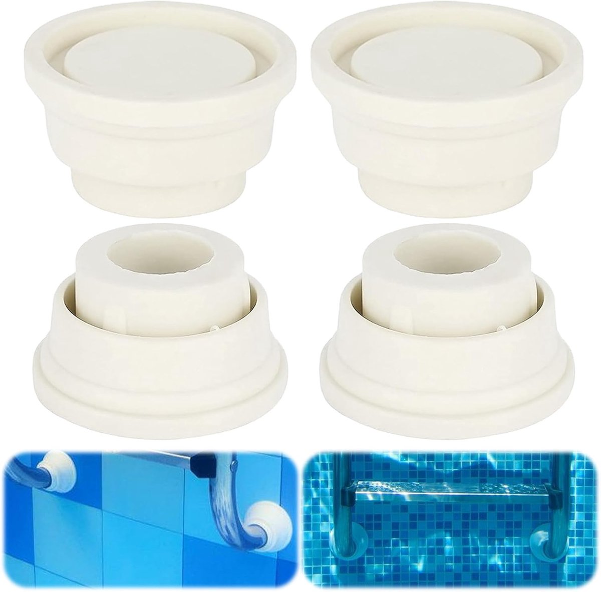 Poolladder rubber buffers 4 stuks - duurzaam rubber - perfecte pasvorm - verlengt levensduur ladder - ShopVlot