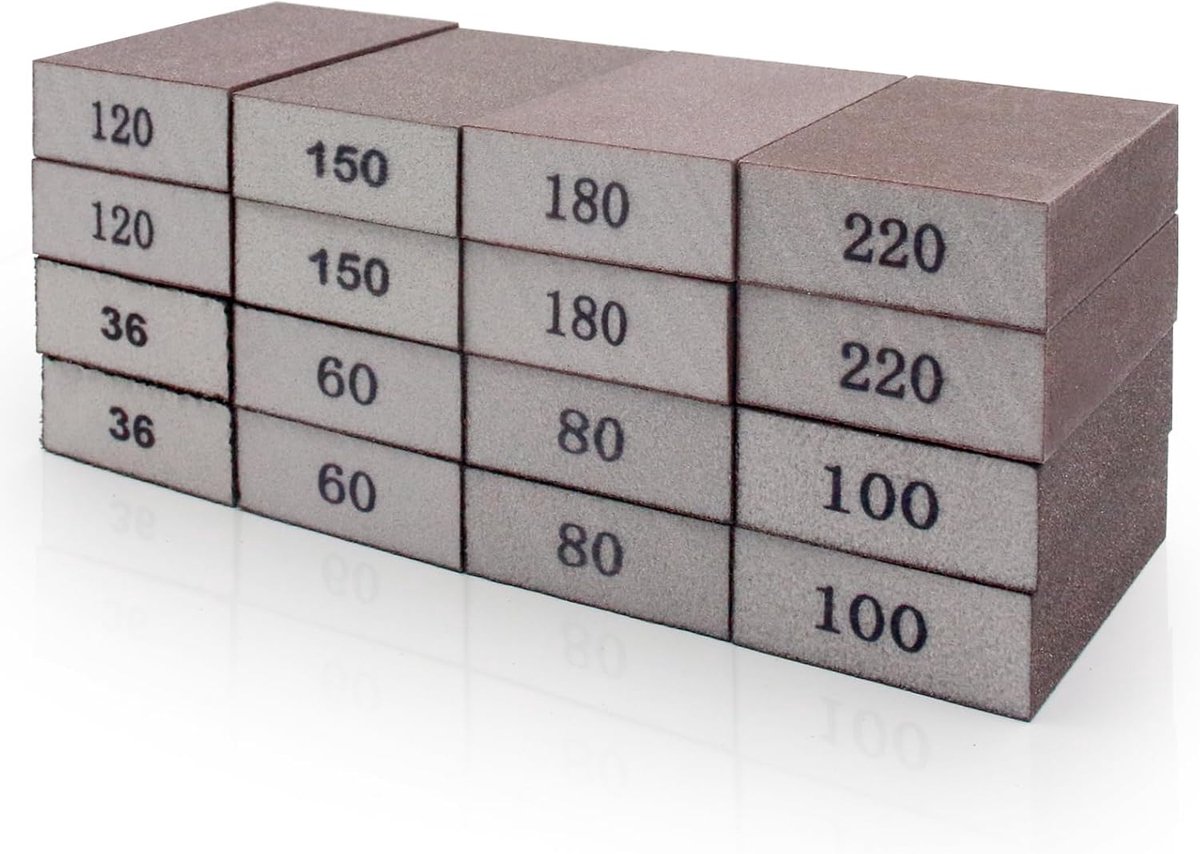 Schuurspons 16 Stuks - Herbruikbaar en Washable - Voor Hout en Metaal - Ideaal voor Polijsten - ShopVlot