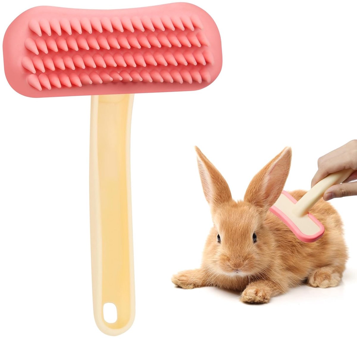 Claoner Verzorgingskam voor konijnen cavia's chinchilla's - Set van 2 - Silicone - Vachtverzorging en reiniging