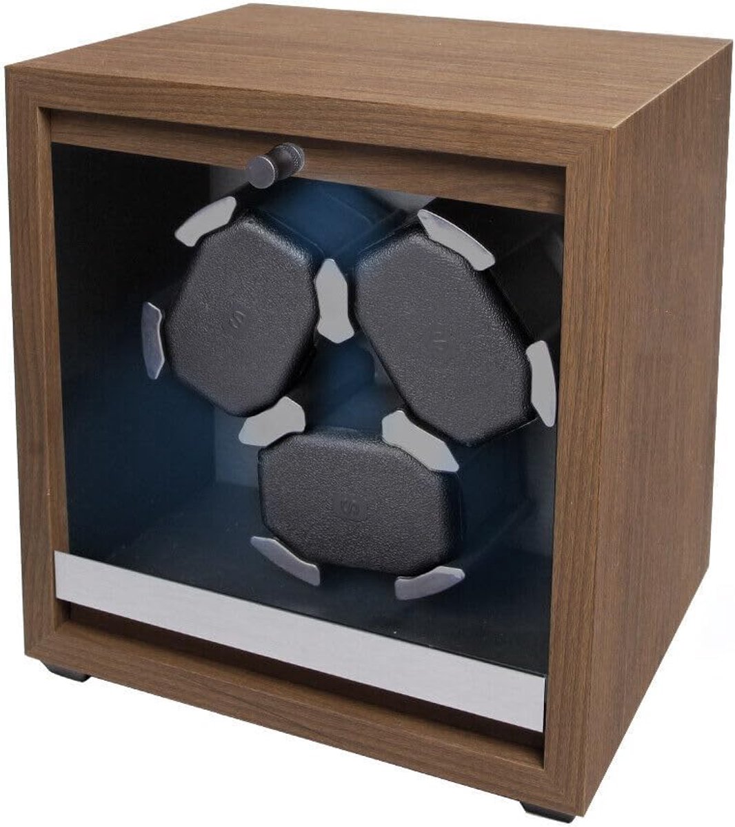 Thijox - Olvy Watchwinder Hout voor 3 Horloges, Luxe Horloge Opwinder met LED Verlichting, Elegante Horloge Winder voor Thuis en Kantoor, Perfect Cade