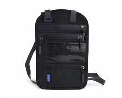 Nektasje - Paspoorttasje - Travel Wallet - Veilig op reis - Reisportemonnee voor dames en heren - Zwart