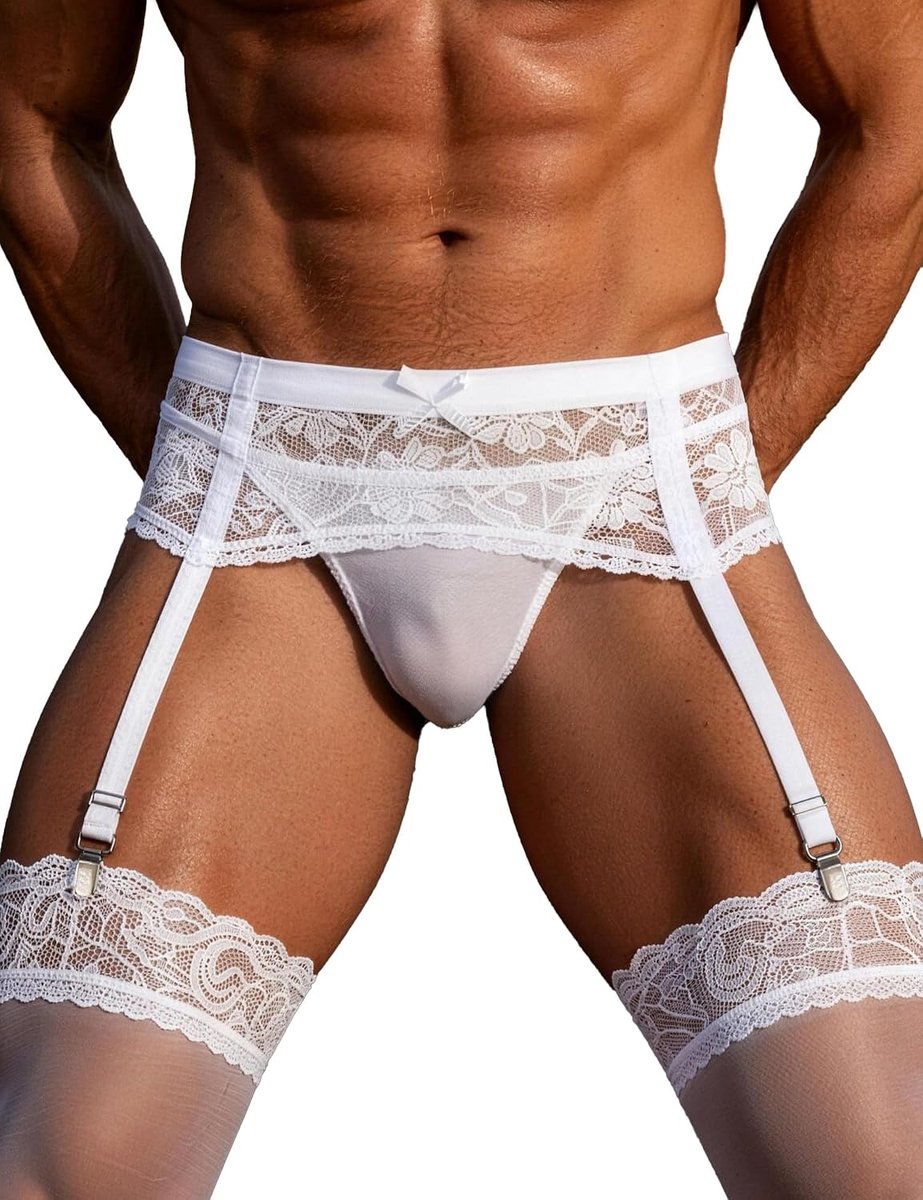 Mannen Suspender Belt - Brede Garter Belt - 4 Garter Straps - Transparante Ondergoed - Voor Comfort en Stijl - ShopVlot