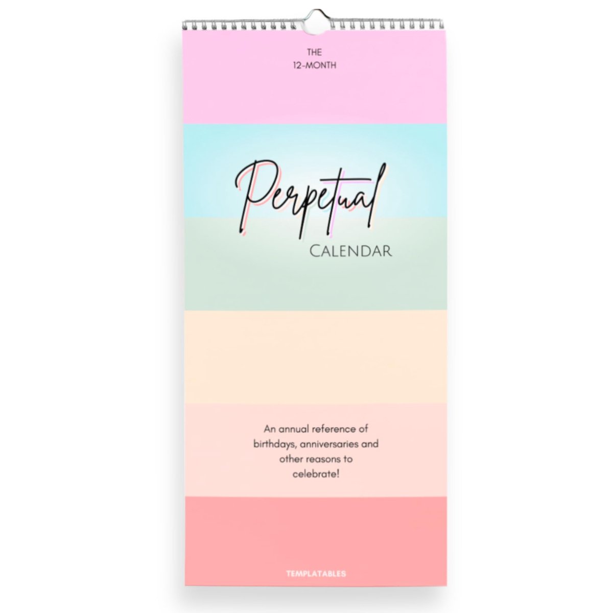 Maandelijkse wandkalender voor verjaardagen - Draadgebonden - Premium 120 g/m² papier - Houd belangrijke datums bij - ShopVlot