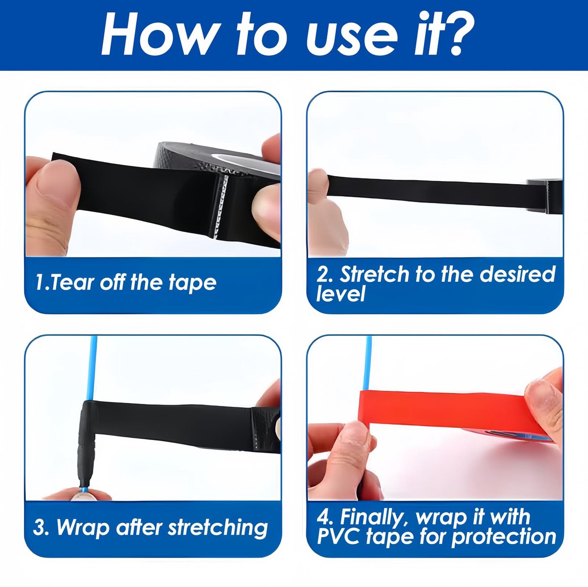 Zelfsluitende isolatietape 2 stuks - 4,6 m x 23 mm - waterdicht - ideaal voor kabelisolatie - ShopVlot