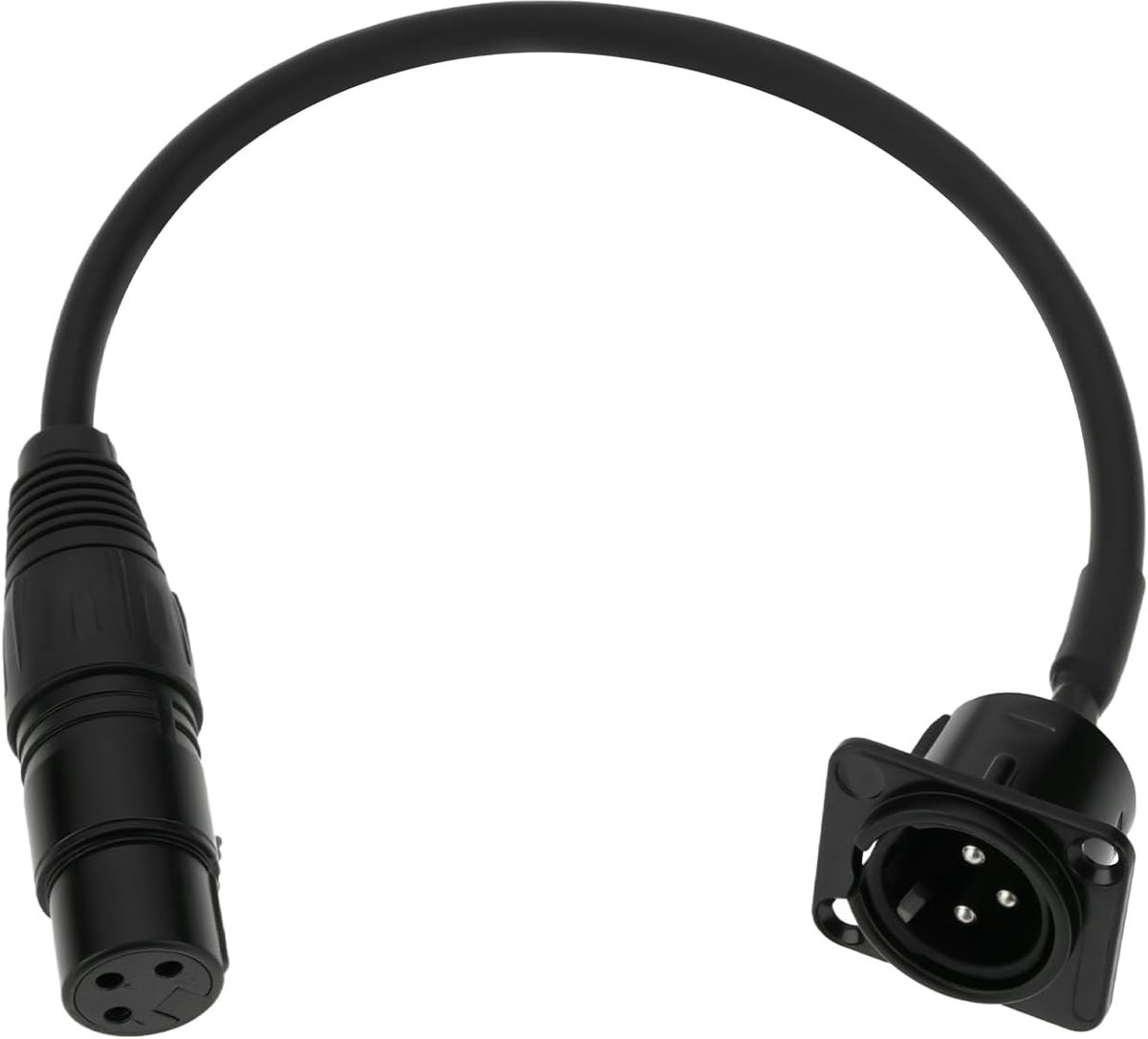 SnelShoppen - 30cm 3 Pin XLR Male Panel Mount naar XLR Female Connector Kabel - D-Type XLR Pass Through Kabel voor Microfoon en Audio Apparatuur