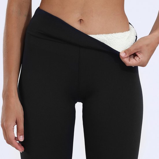 MAGICSHE Thermo Legging Dames, Gevoerde Leggings met Fleece Lined - Ondoorzichtig - Hoge Taille - Thermobroek Wintersport - L