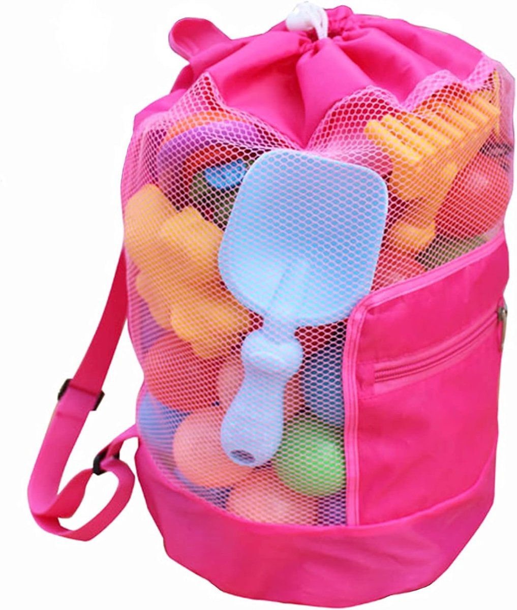 Strandtas voor speelgoed - mesh - opvouwbaar - ideaal voor buitenactiviteiten - ShopVlot