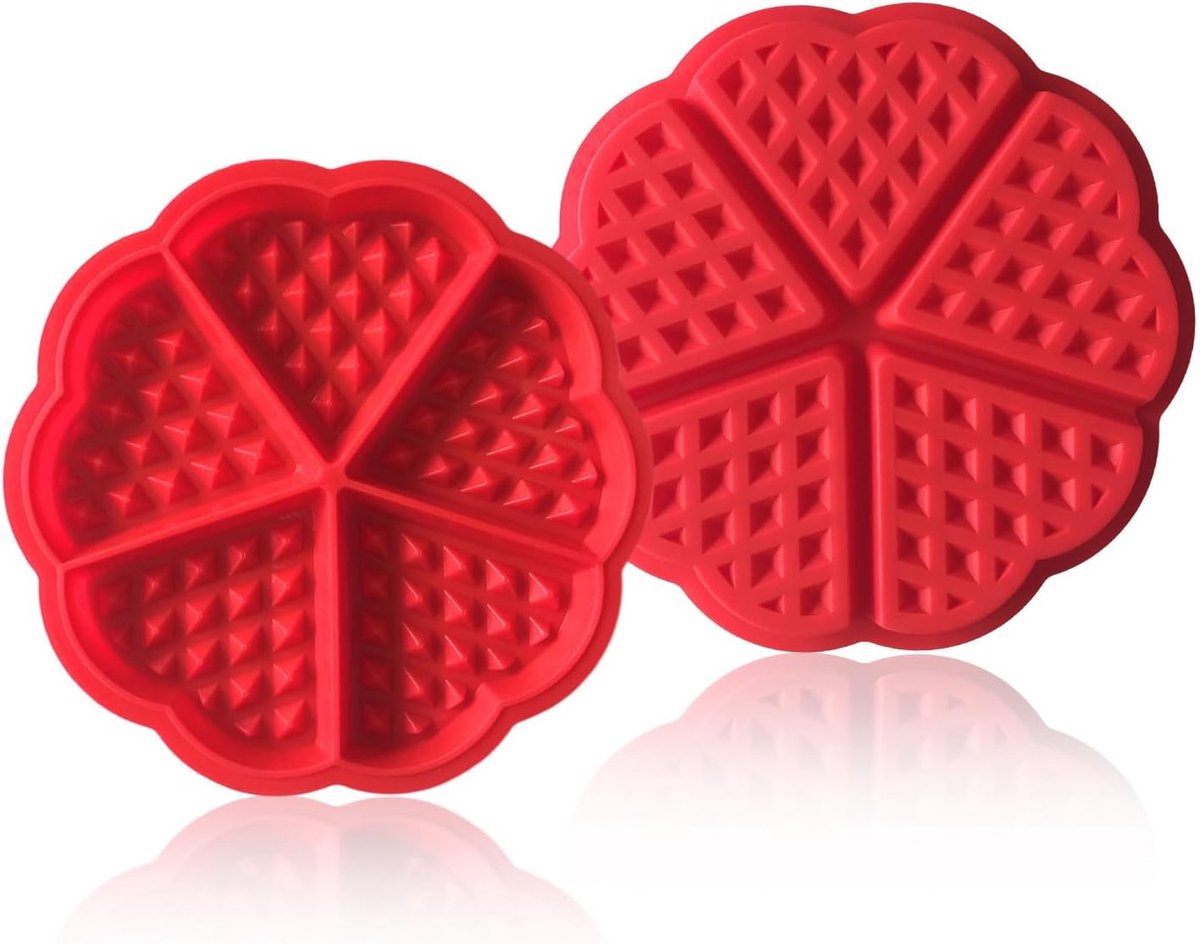 Wafelvorm Mini Hart 5 Cavity - Siliconen Bakvorm - Non-stick Wafel Mould - Perfect voor Hartige Snacks - ShopVlot
