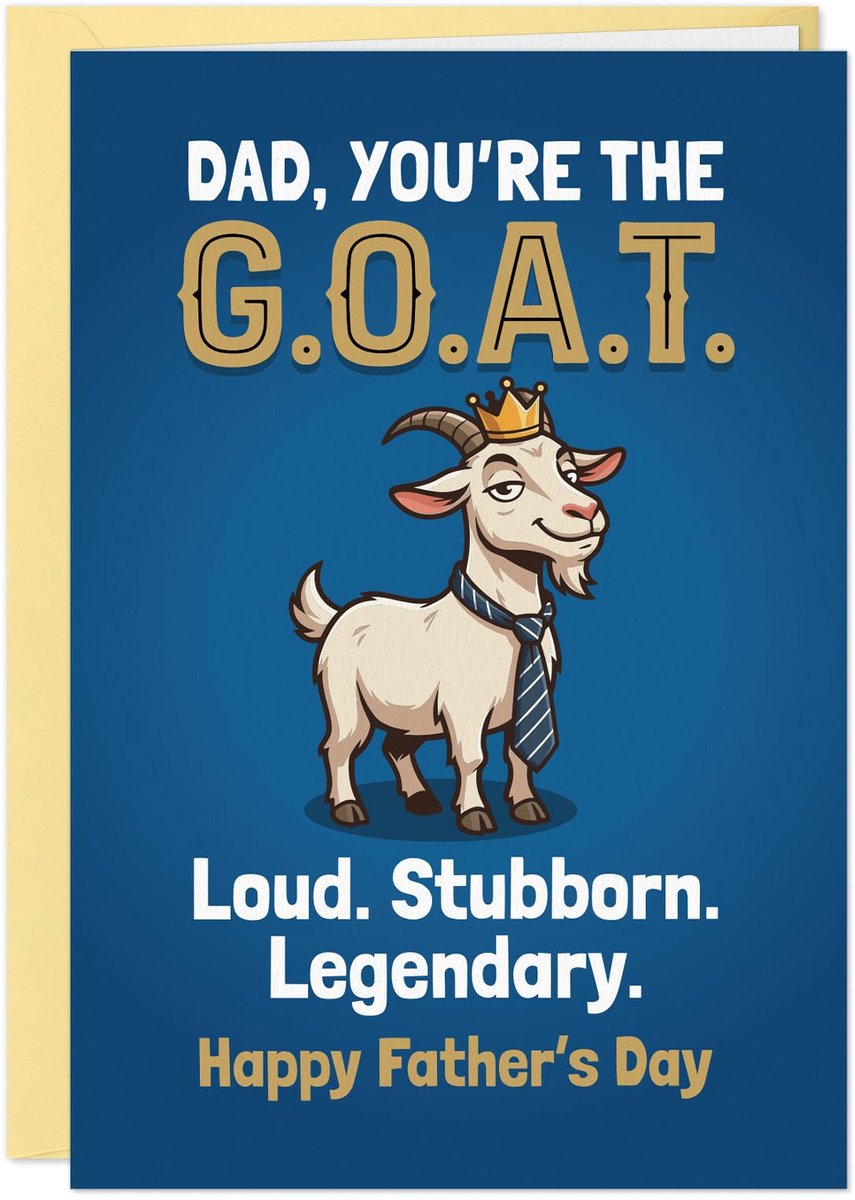 Vaderdagkaart - You are the GOAT - grappige kaart voor legendarische vader - cadeau van zoon of dochter - ShopVlot