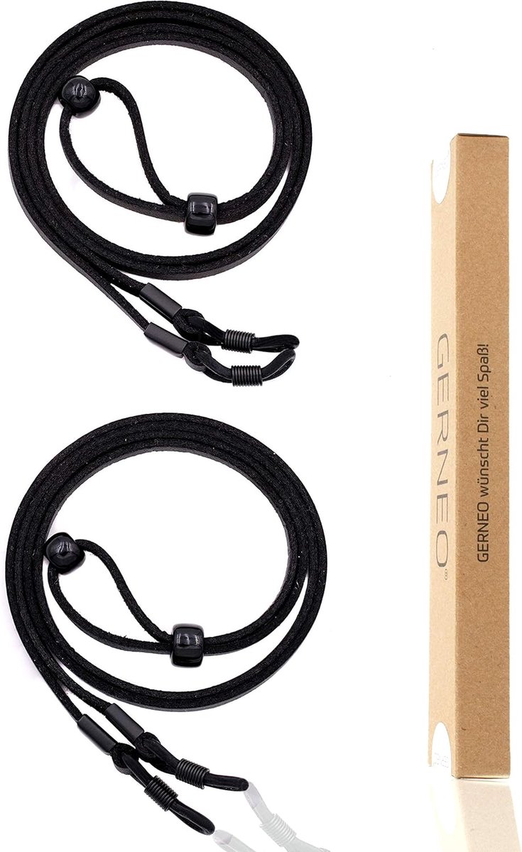 Brilkoord Unisex - Hoogwaardige Leer en Suede Look - Zwart en Lichtbruin - Ideaal voor Zonnebrillen en Leesbrillen - ShopVlot