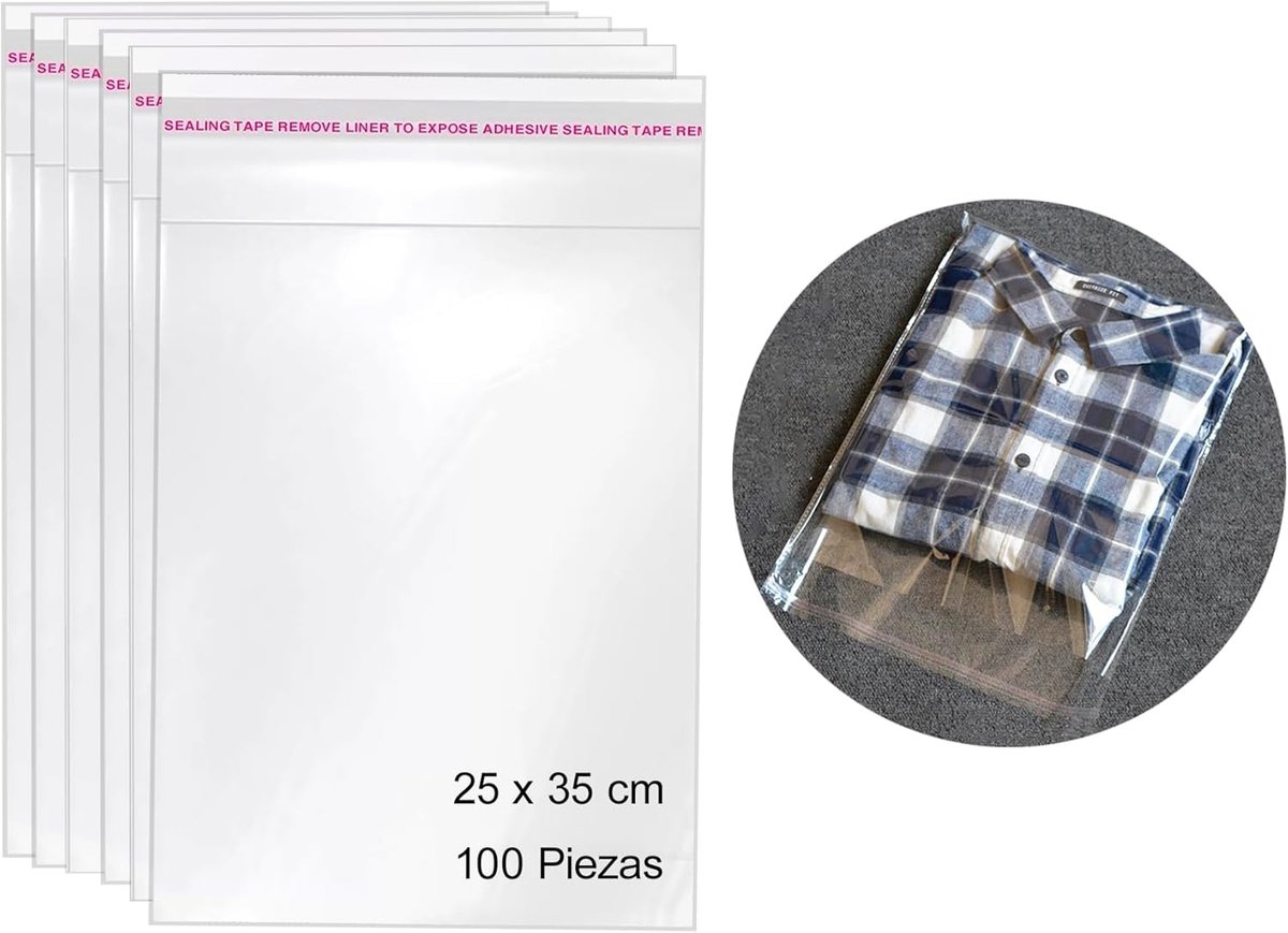 Cellofaanzakjes 25 x 35 cm - transparant - zelfklevend - ideaal voor cadeaus - ShopVlot