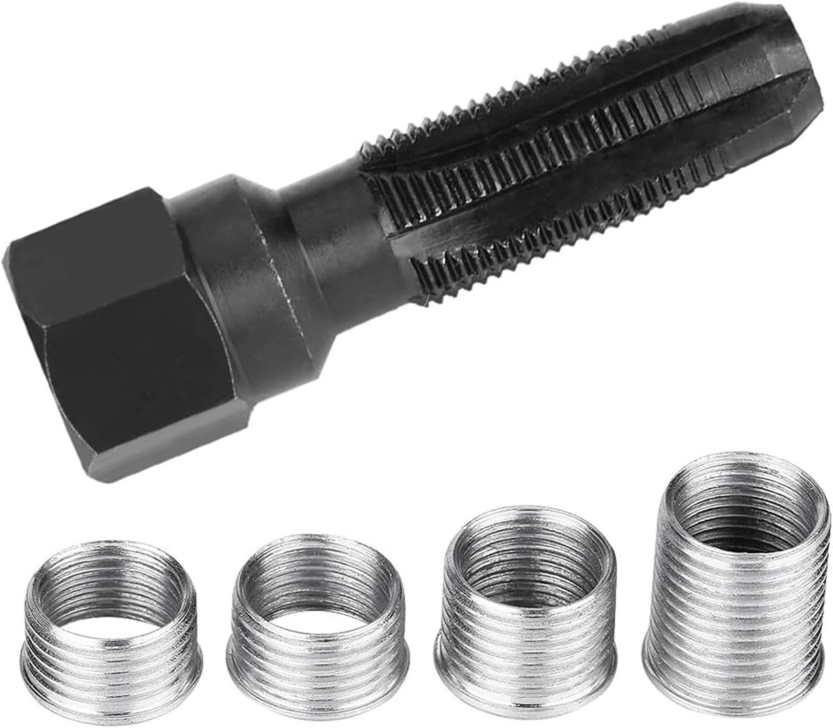 Repair Kit voor Bougiedraad M14 x 1.25 - Inclusief 4 Tap Accessoires - Duurzaam Carbonstaal - Eenvoudig te Gebruiken - ShopVlot