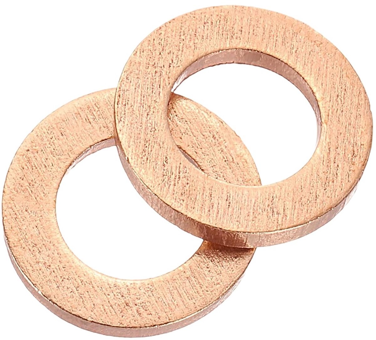 Platte afdichting, 26 stuks koperen ring-platte afdichtingen 14 mm OD 1 mm dik metalen afdichtring voor schroeven, bouten, moeren