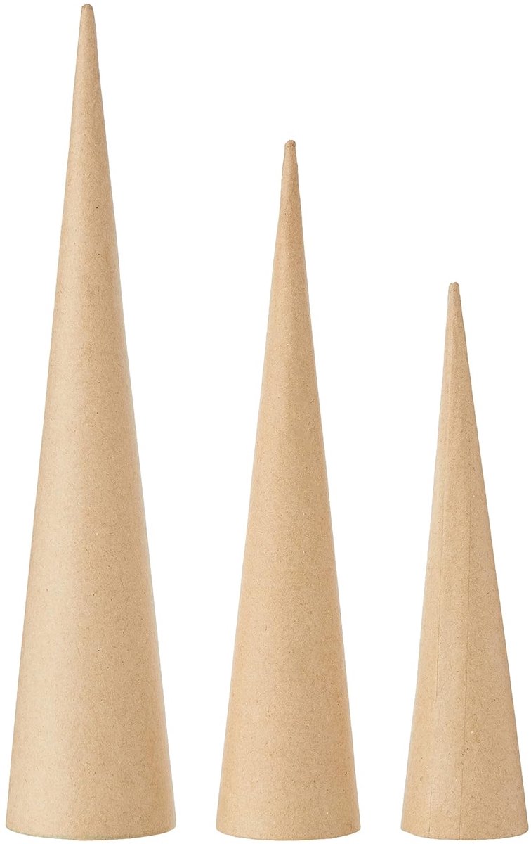 Kegels, H: 20-25-30 cm, 3asstd
